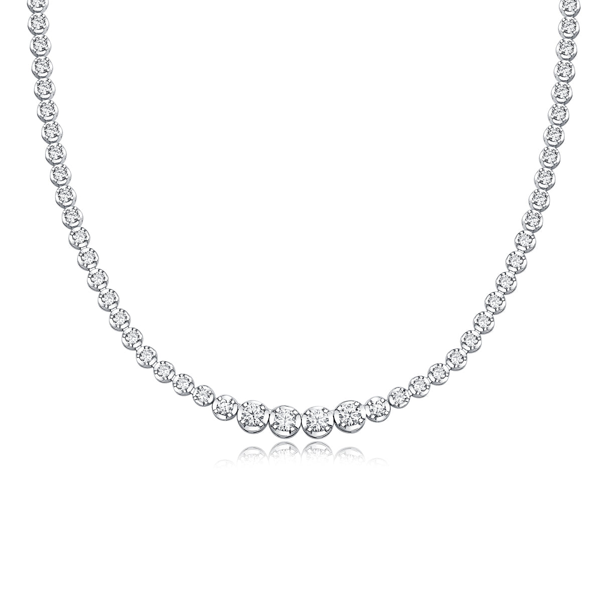 In The Name of Light – Moissanite Pendant Necklace | Platinum-Plated Sterling Silver