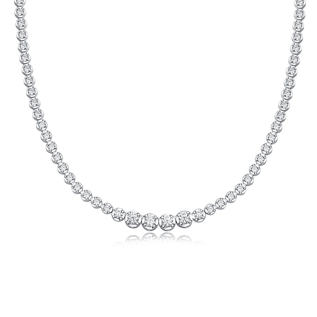 In The Name of Light – Moissanite Pendant Necklace | Platinum-Plated Sterling Silver