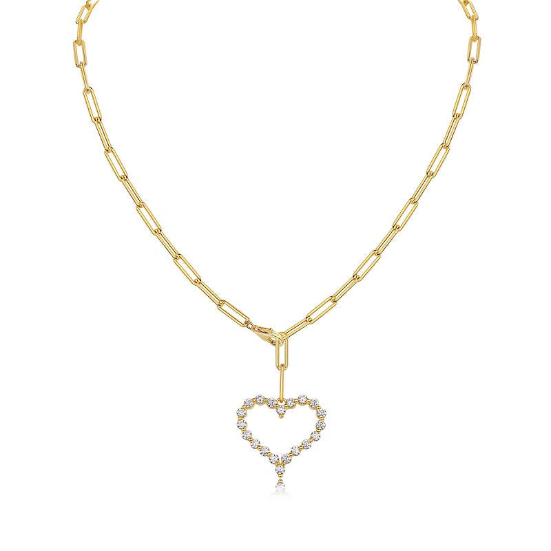 The Heart's Wish – Moissanite Pendant Necklace | Gold-Plated Sterling Silver