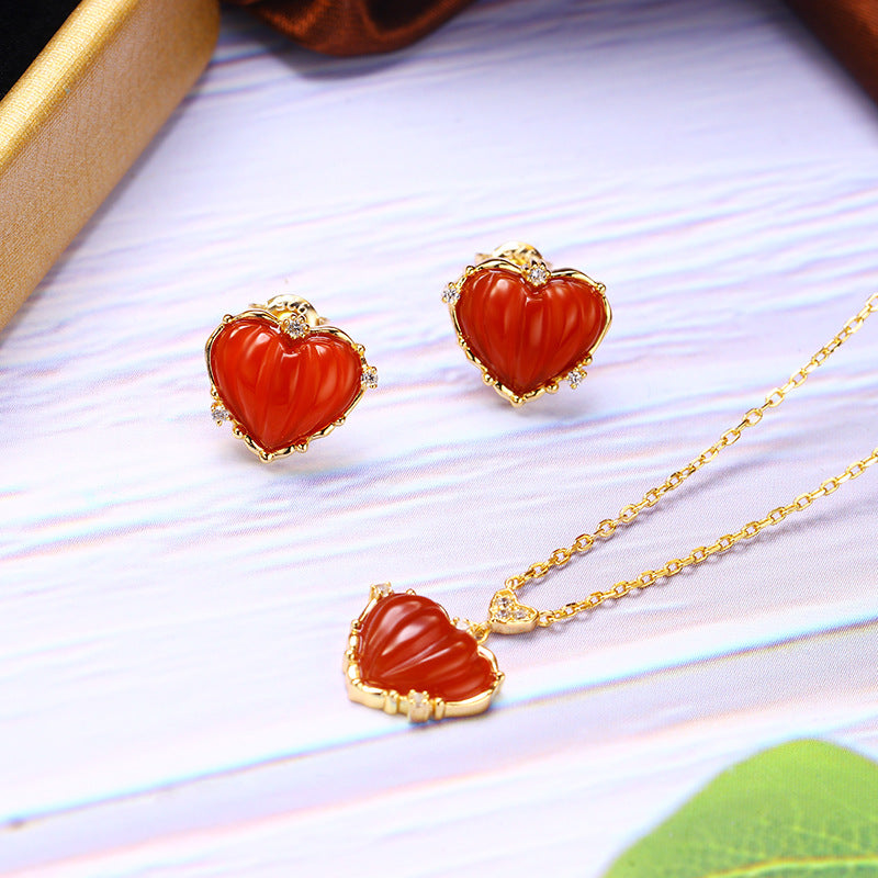 Amour Agate Heart Earrings