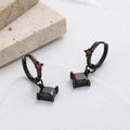 Black Gold Micro-Encrusted Geometric 925 Sterling Silver Luxury Earrings