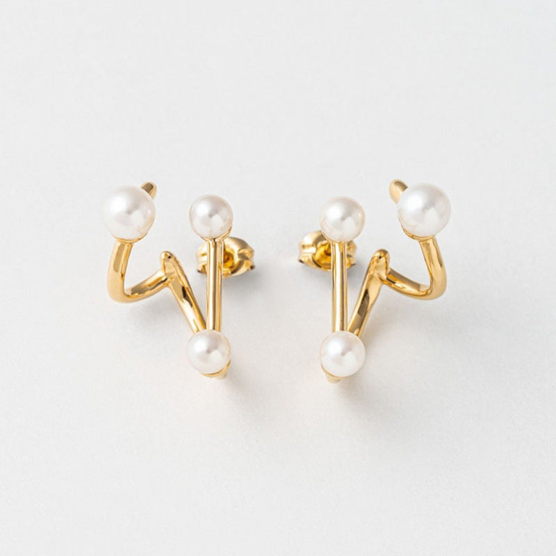 Perle Géométrique Freshwater Pearl Earrings