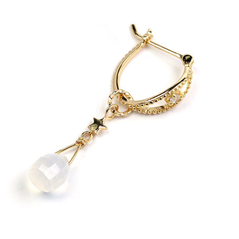 Blanche Chalcedony Star Earrings