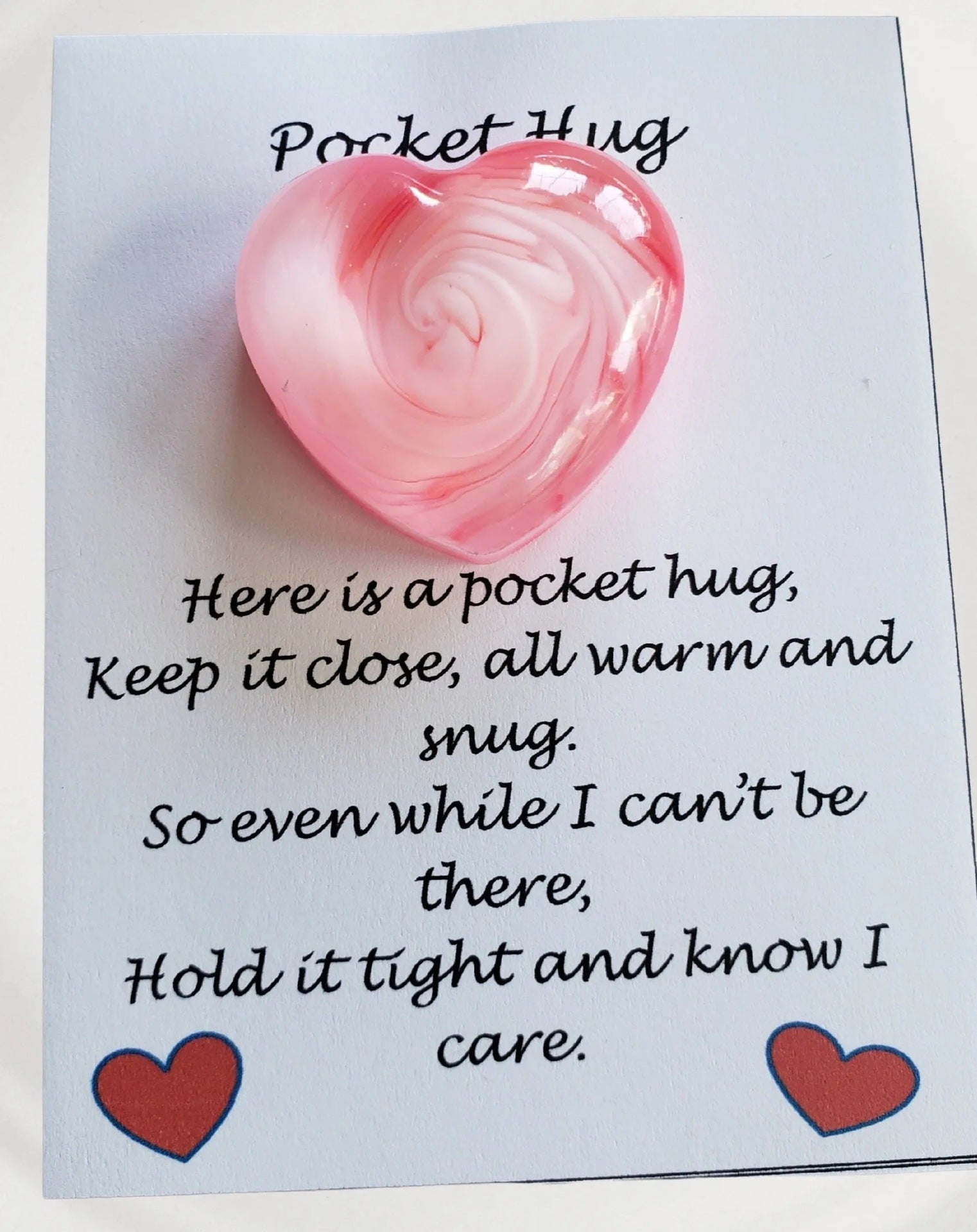 Hug & Miss You Glass Greeting Card — Luminous Keepsake Gift
