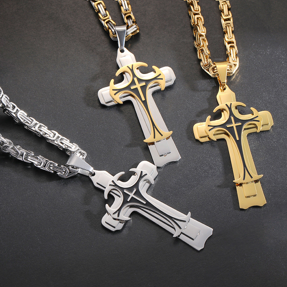 Crux — Men's Titanium Steel Cross Pendant Necklace