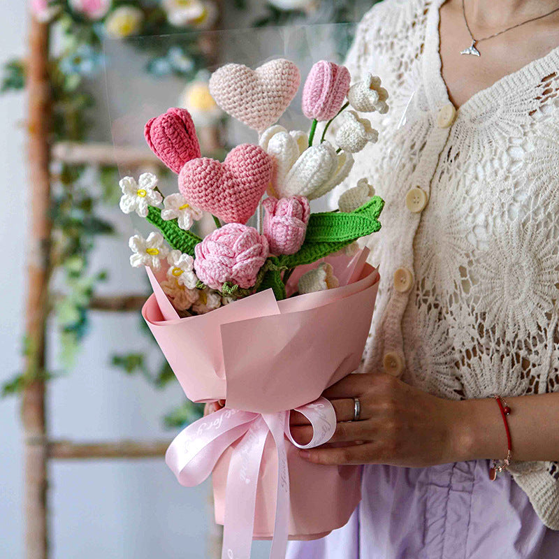DIY Heart Bouquet Kit — Hand-Woven Gift for Her