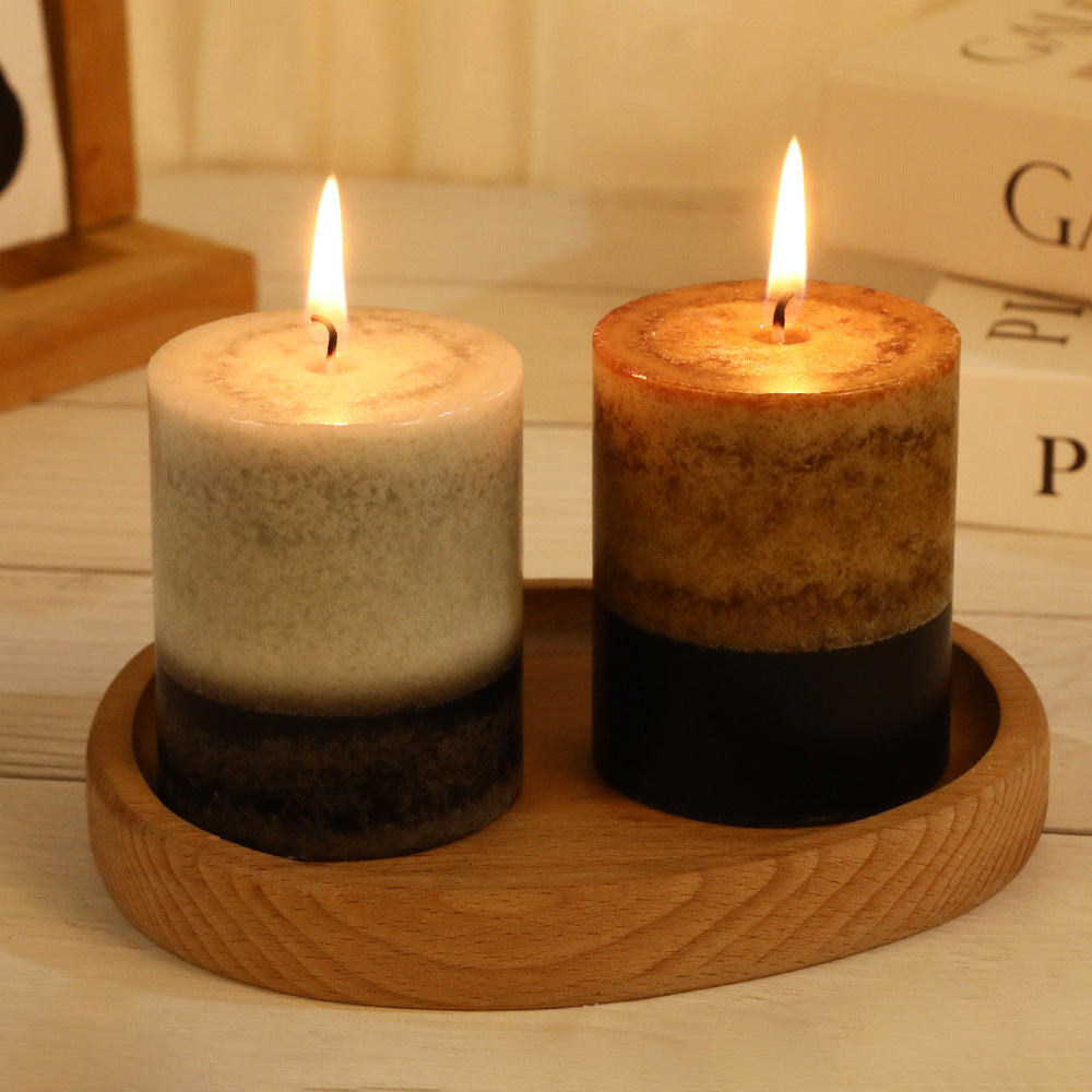Handmade Retro Cylindrical Candle — Botanical Fragrance Collection