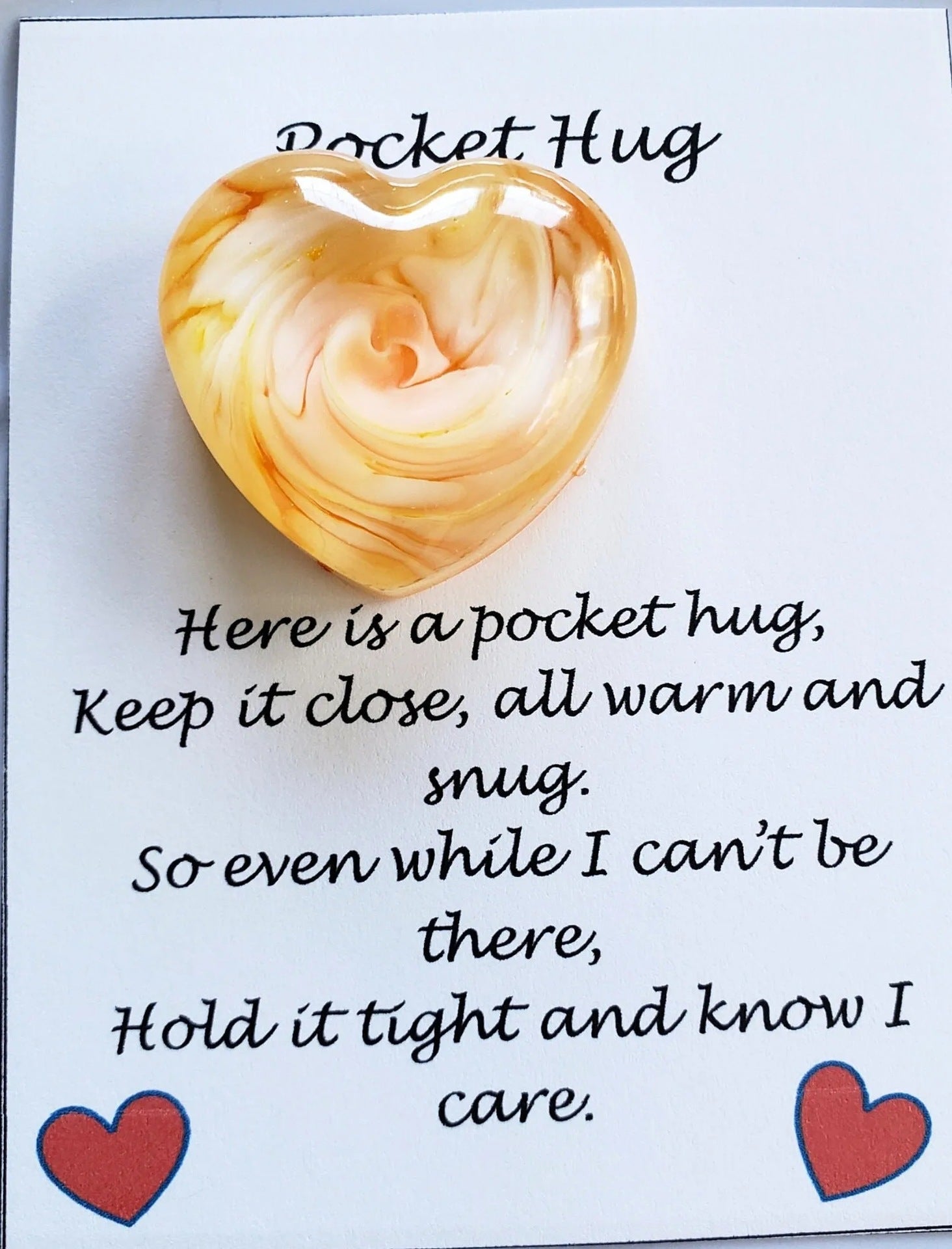 Hug & Miss You Glass Greeting Card — Luminous Keepsake Gift
