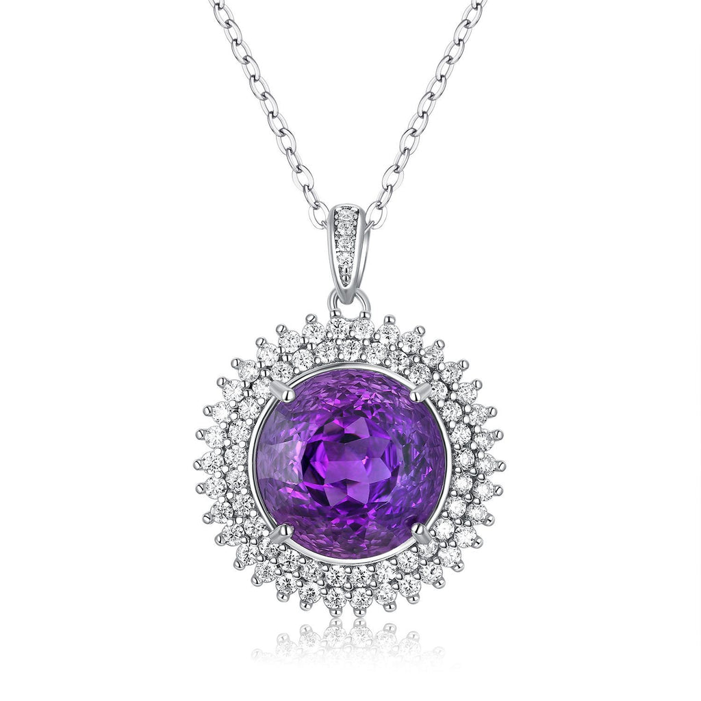 Violet Nest – 925 Silver Platinum Gold Natural Amethyst Luxury Necklace