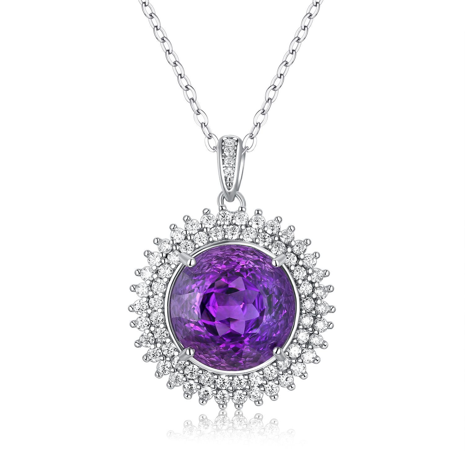 Violet Nest – 925 Silver Platinum Gold Natural Amethyst Luxury Necklace