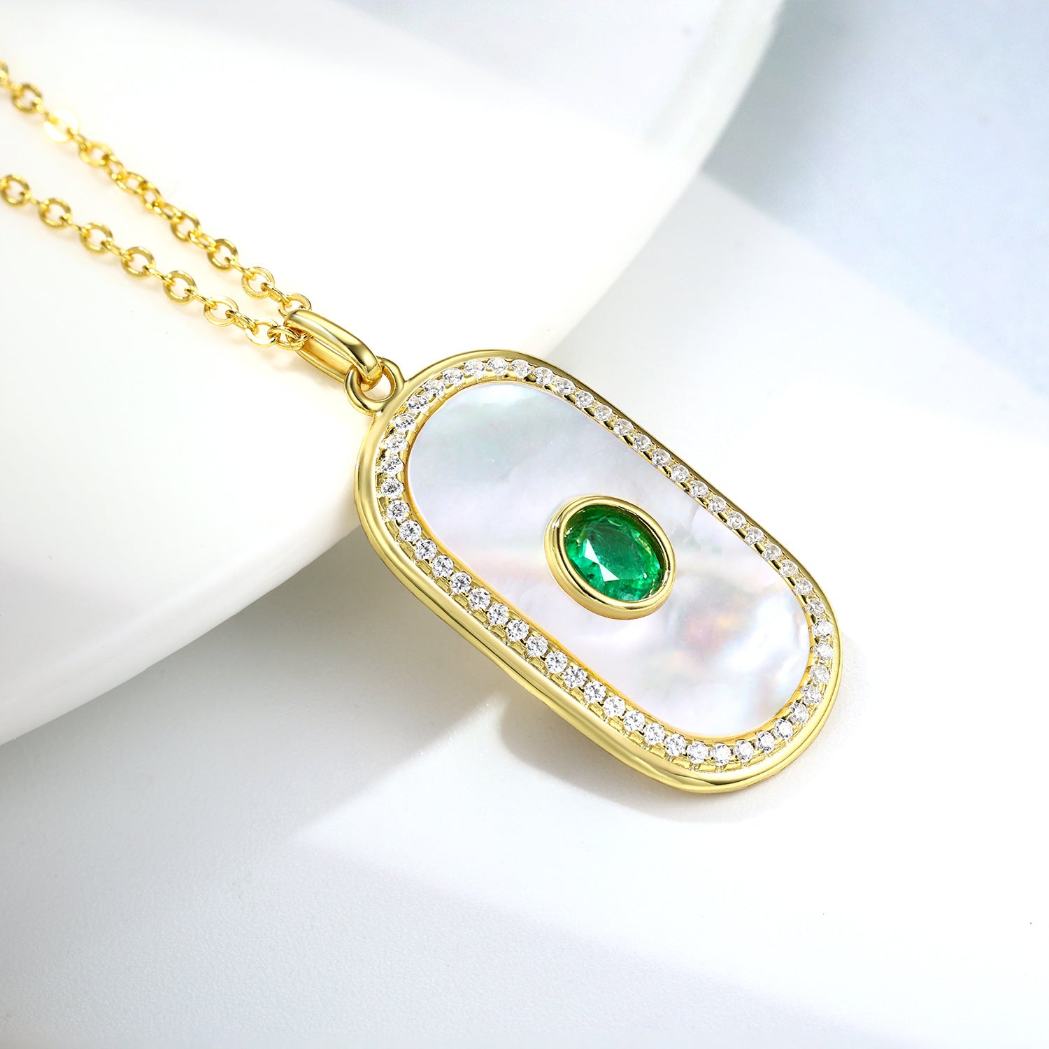 Emerald Glow – Natural Emerald & 925 Silver Geometric Luxury Necklace