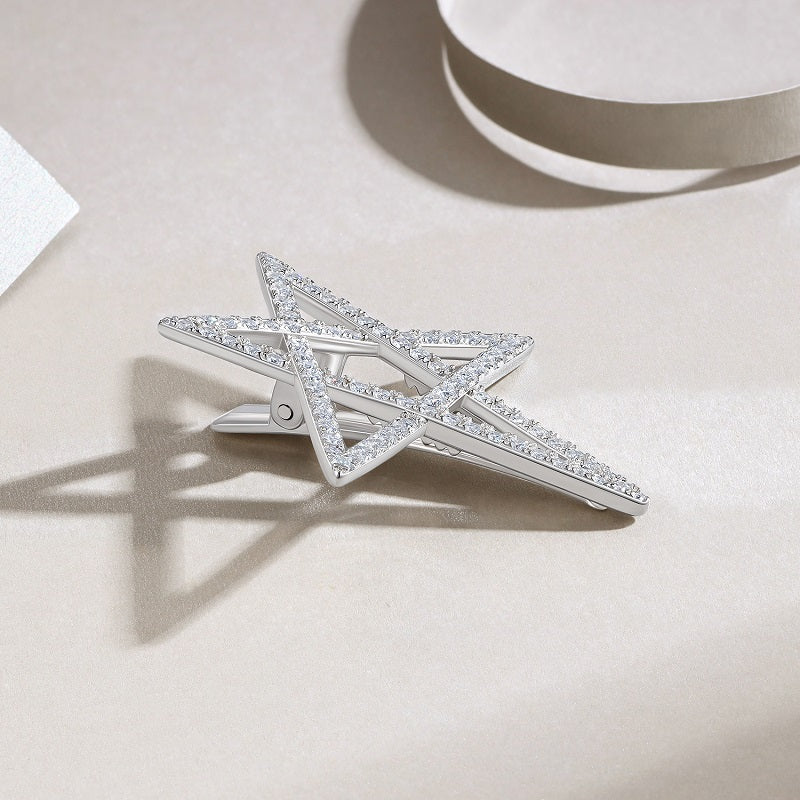 L'Étoile – Moissanite Hair Pin | Platinum-Plated Sterling Silver | Diamond-Pen Tested