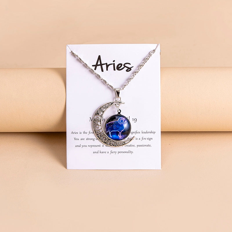 Luna — Zodiac Moon Glass Pendant Necklace