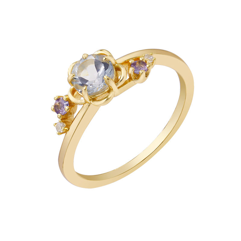 Ciel Topaz Flower Ring