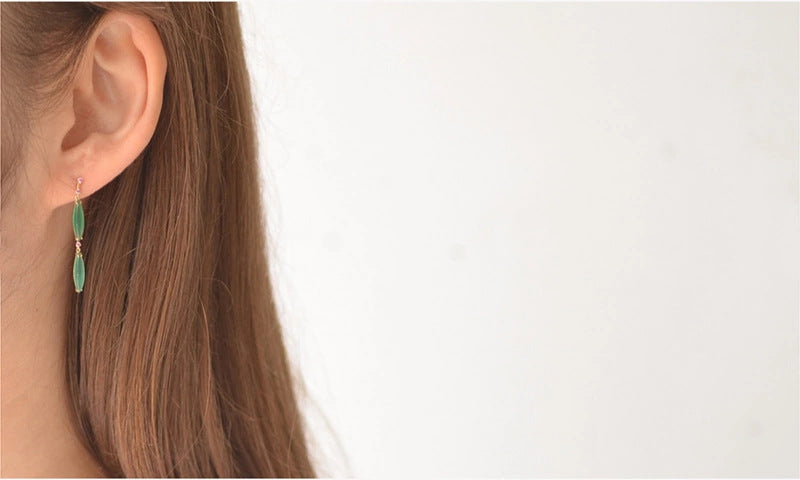 Cascade Chalcedony Tassel Drop Earrings