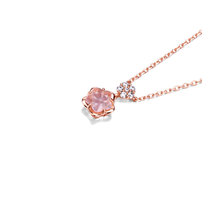 Sakura — 925 Silver Pink Crystal Necklace