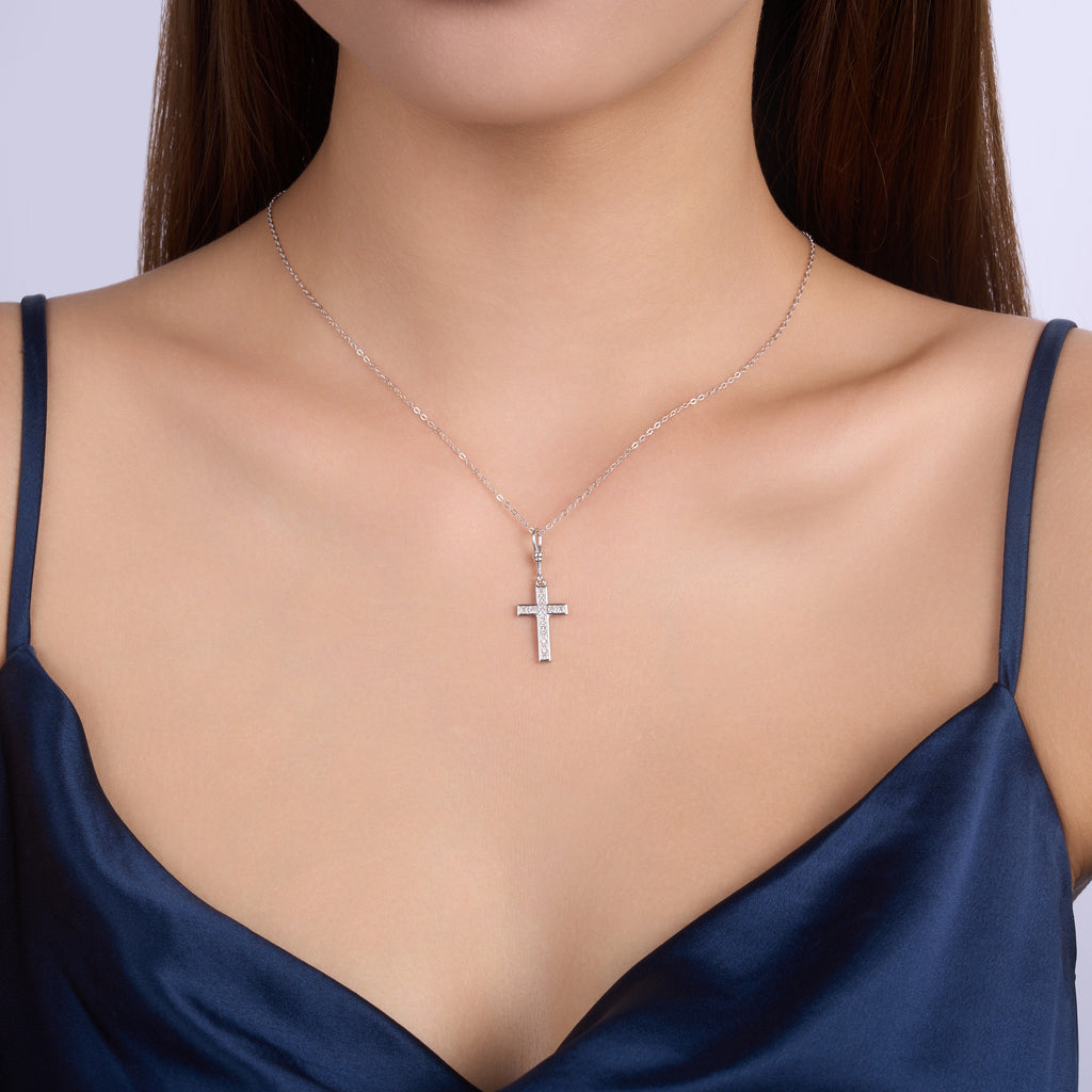Douceur – Morganite Pendant Necklace | Platinum-Plated Sterling Silver