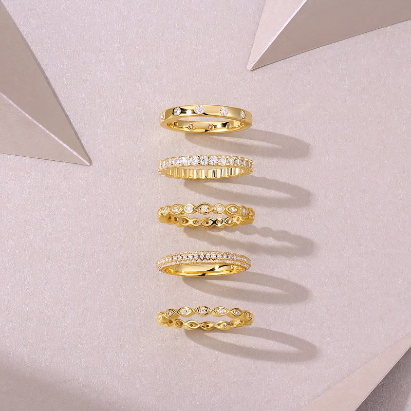 Golden Music Moissanite Ring — Gold-Plated S925 Silver