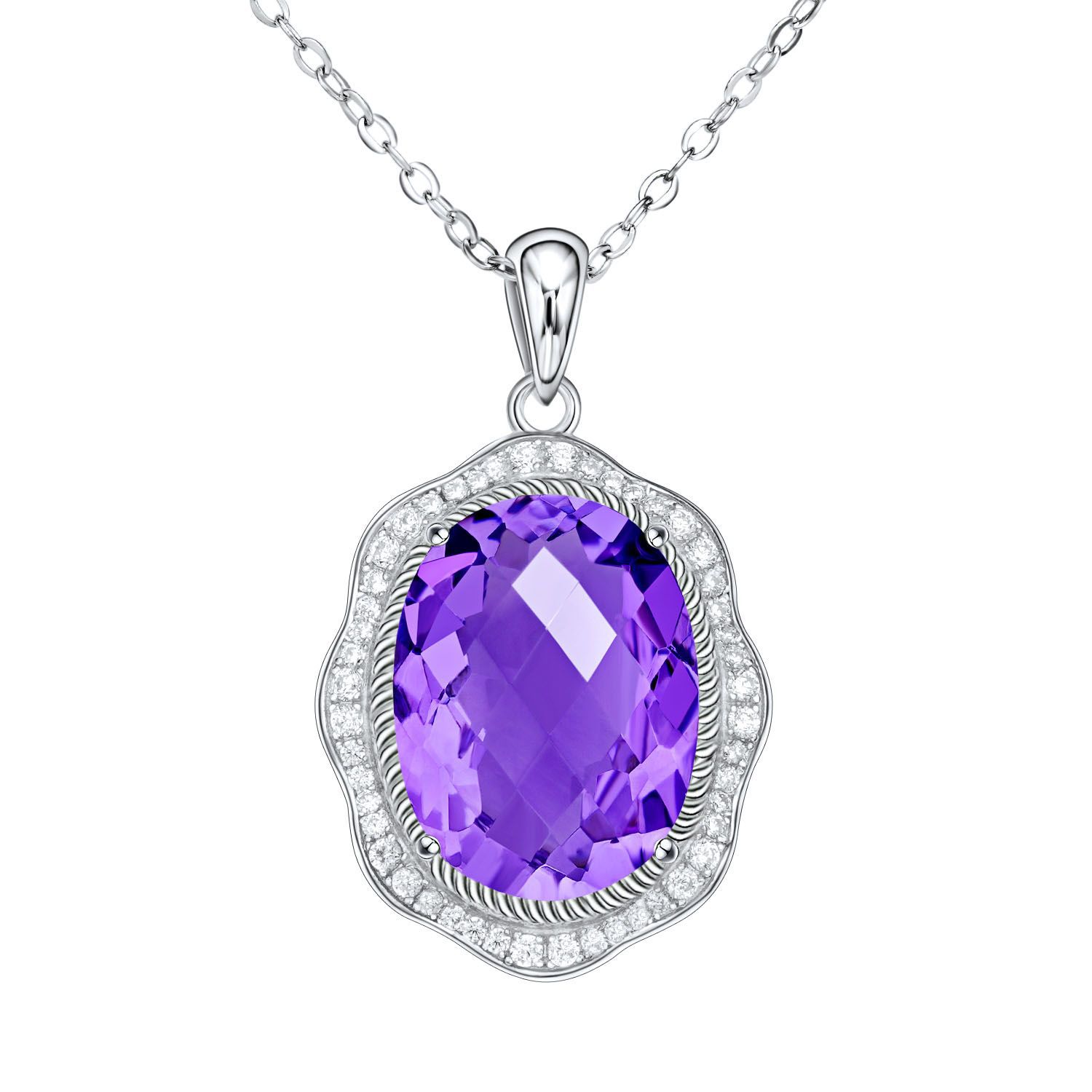 Amethyst Reverie – 925 Silver Natural Amethyst Crystal Luxury Necklace