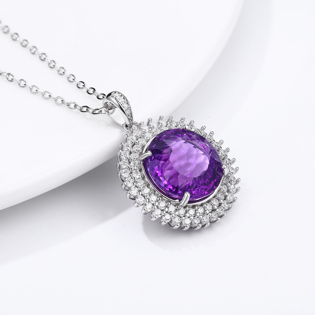 Violet Nest – 925 Silver Platinum Gold Natural Amethyst Luxury Necklace