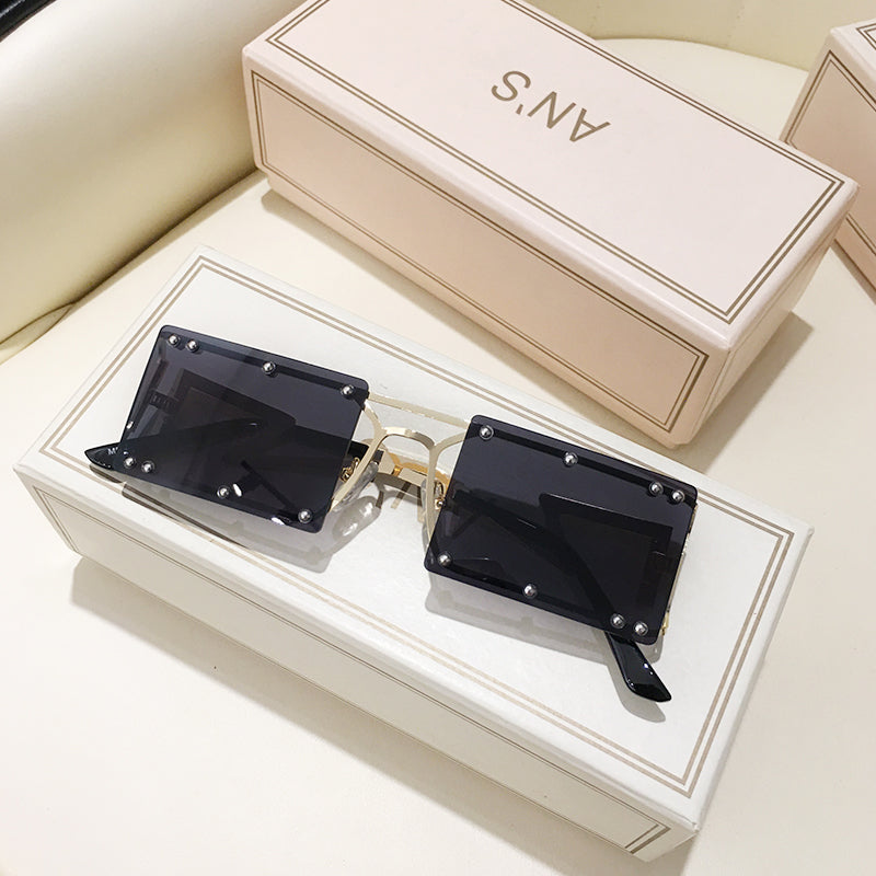 Rectangle Luxury Sunglasses with Optional Chain | Anti-UV | 6 Colors | Unisex