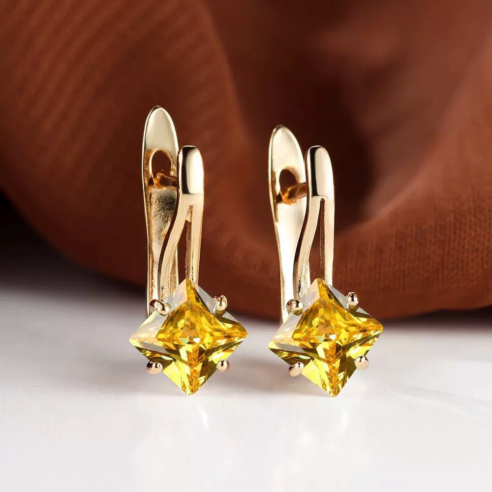 Géo — Diamond Zircon Geometric Earrings
