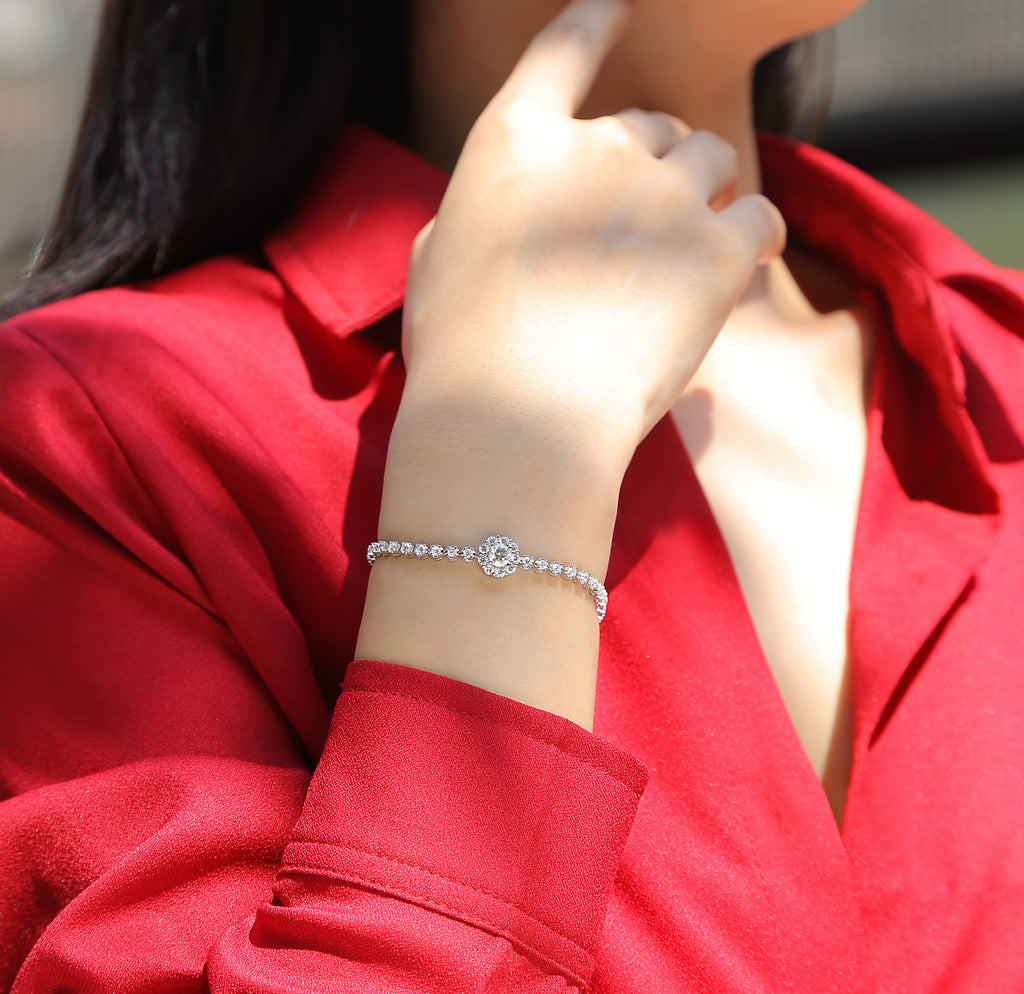 Celeste — Moissanite Bracelet | S925 Platinum-plated Silver