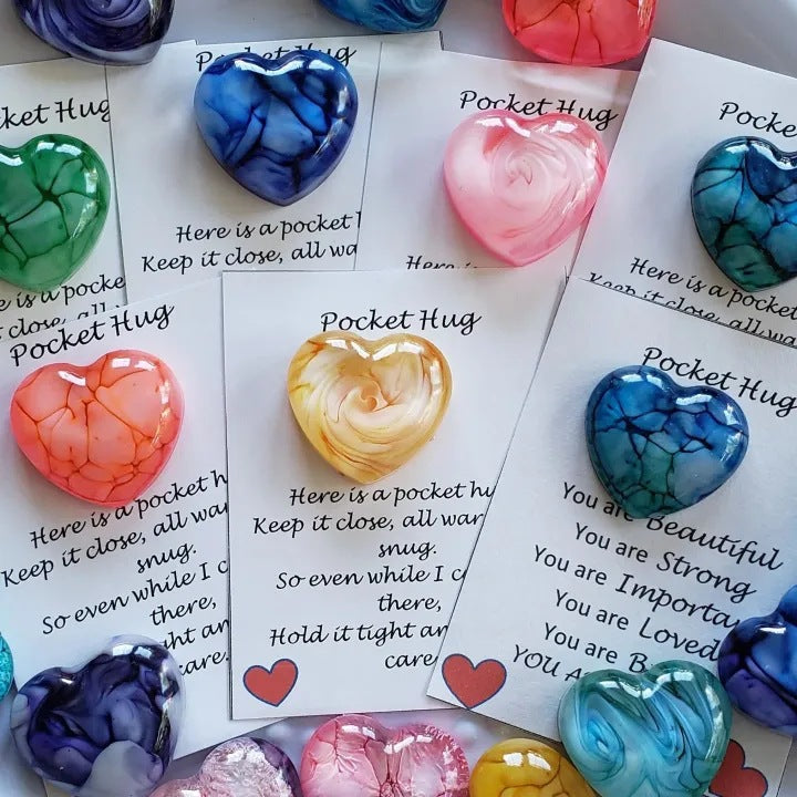Hug & Miss You Glass Greeting Card — Luminous Keepsake Gift