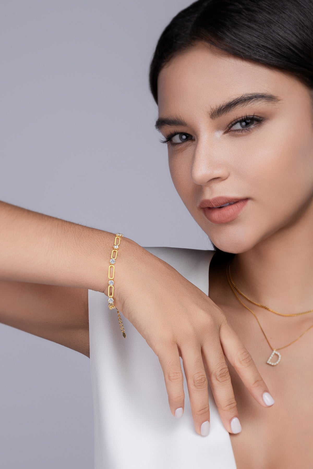 Moissanite Bracelet – Gold-Plated Sterling Silver | Luxury Jewellery