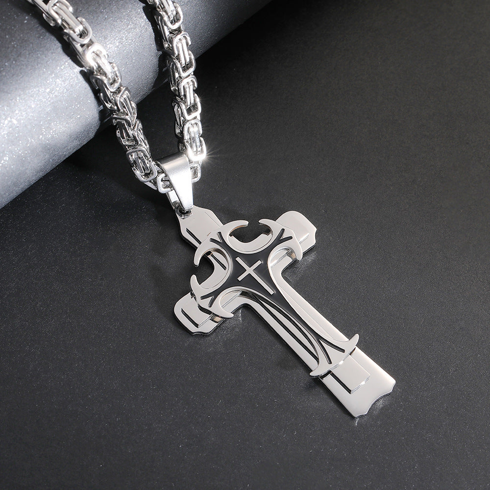 Crux — Men's Titanium Steel Cross Pendant Necklace