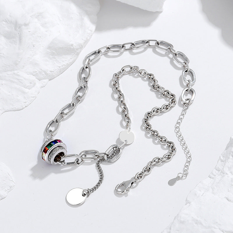Prism Layers – 925 Silver Colorful Zircon Multi-Layer Luxury Statement Necklace