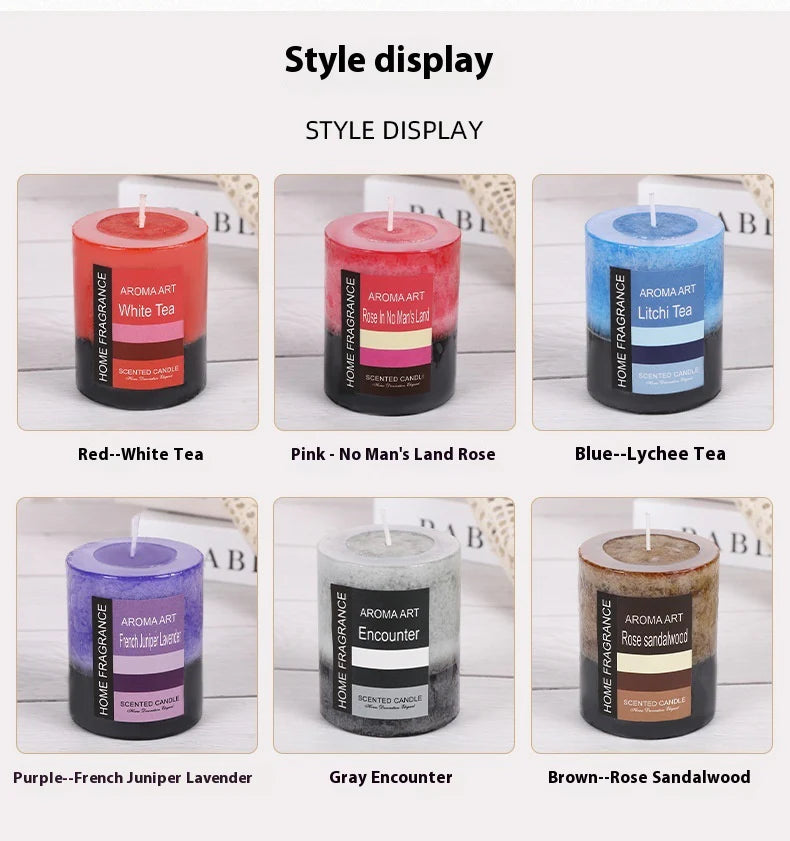 Handmade Retro Cylindrical Candle — Botanical Fragrance Collection