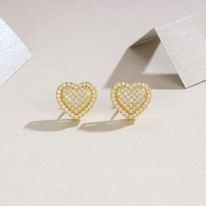 Moissanite Stud Earrings — 18K Gold-Plated S925 Silver | GRA Certified | Set of 2