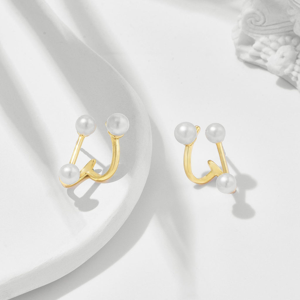 Perle Géométrique Freshwater Pearl Earrings