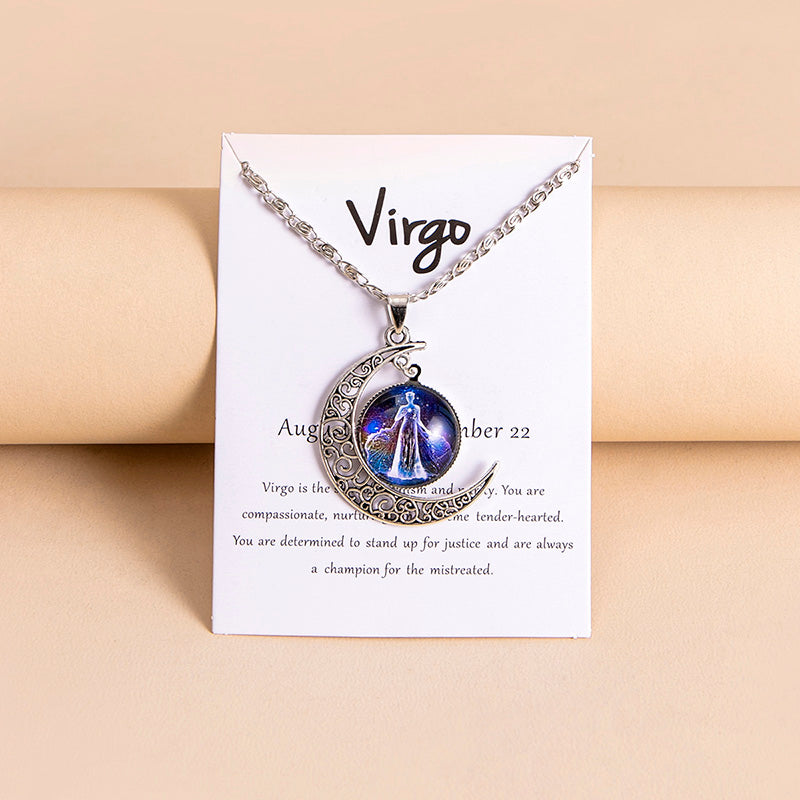 Luna — Zodiac Moon Glass Pendant Necklace