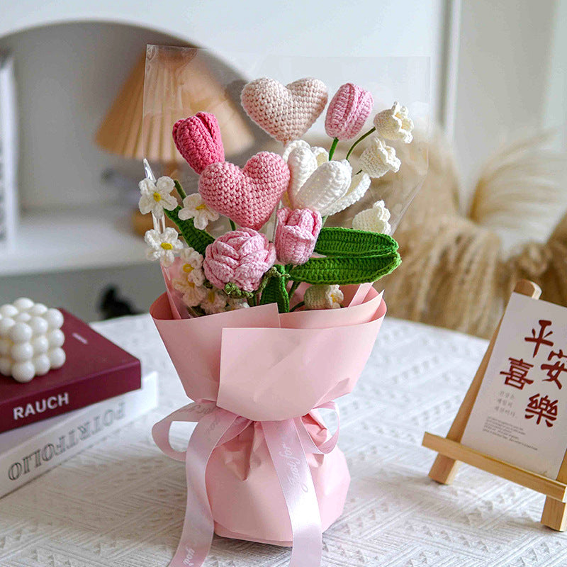 DIY Heart Bouquet Kit — Hand-Woven Gift for Her