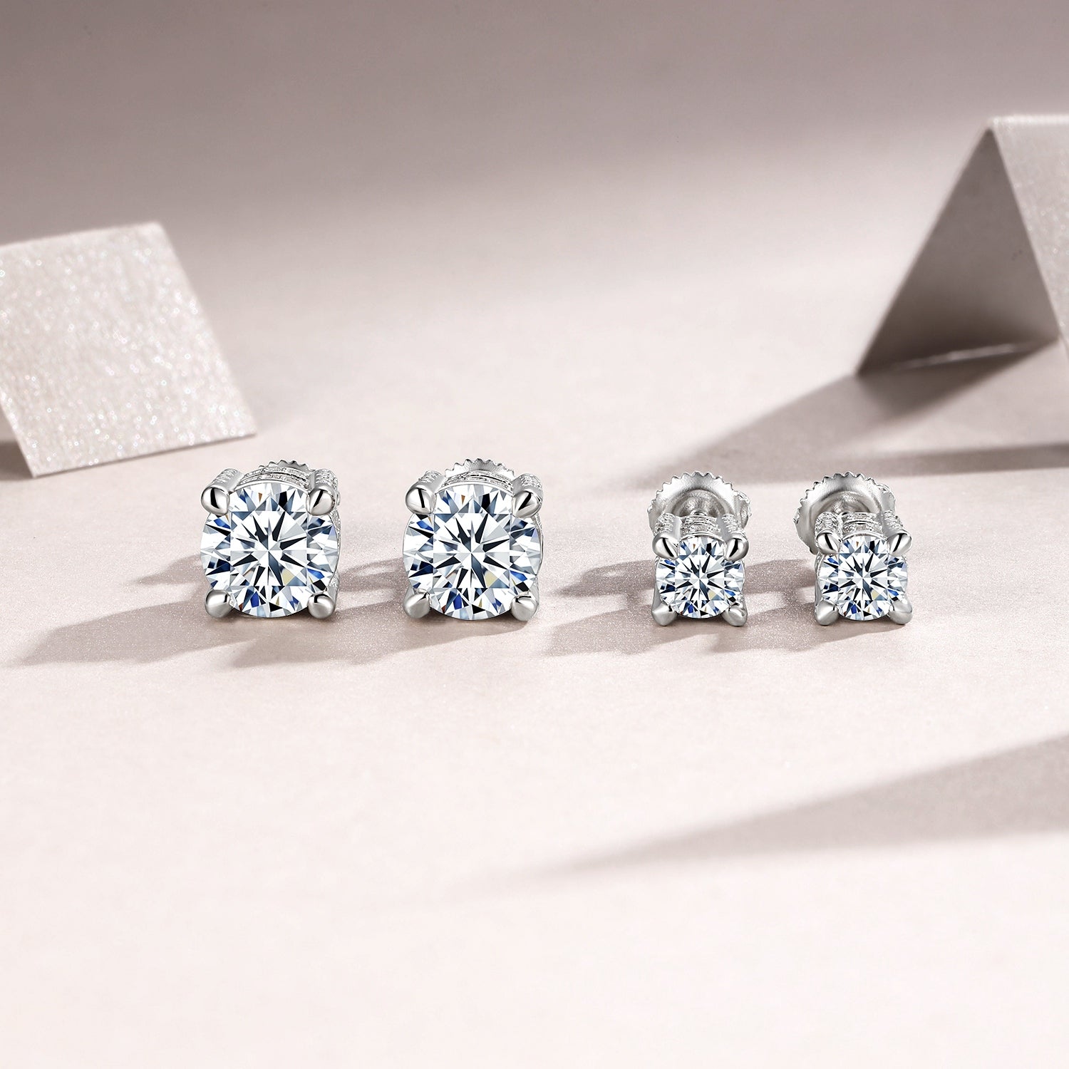 Rose Lumière — Morganite S925 Silver Stud Earrings