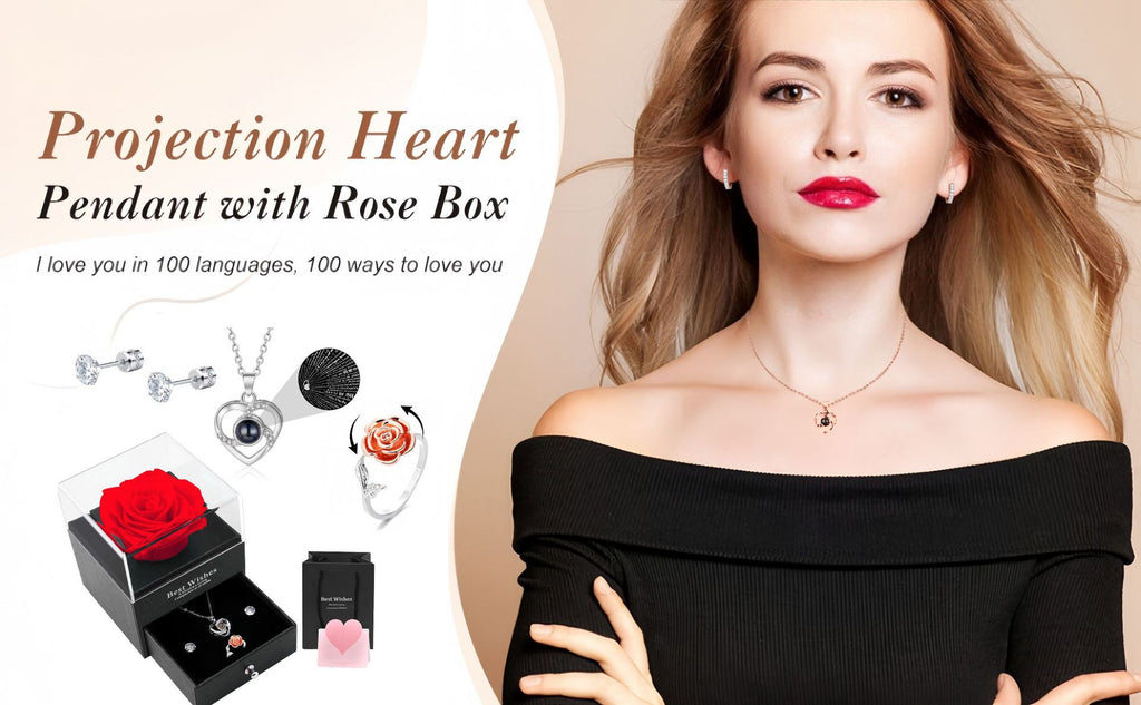 Heart-Shaped Love Language Projection Necklace | Electroplated Copper | Luxury Romantic Gift