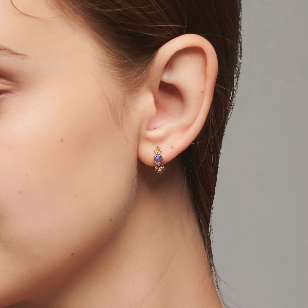 Violette Cordierite Geometric Earrings