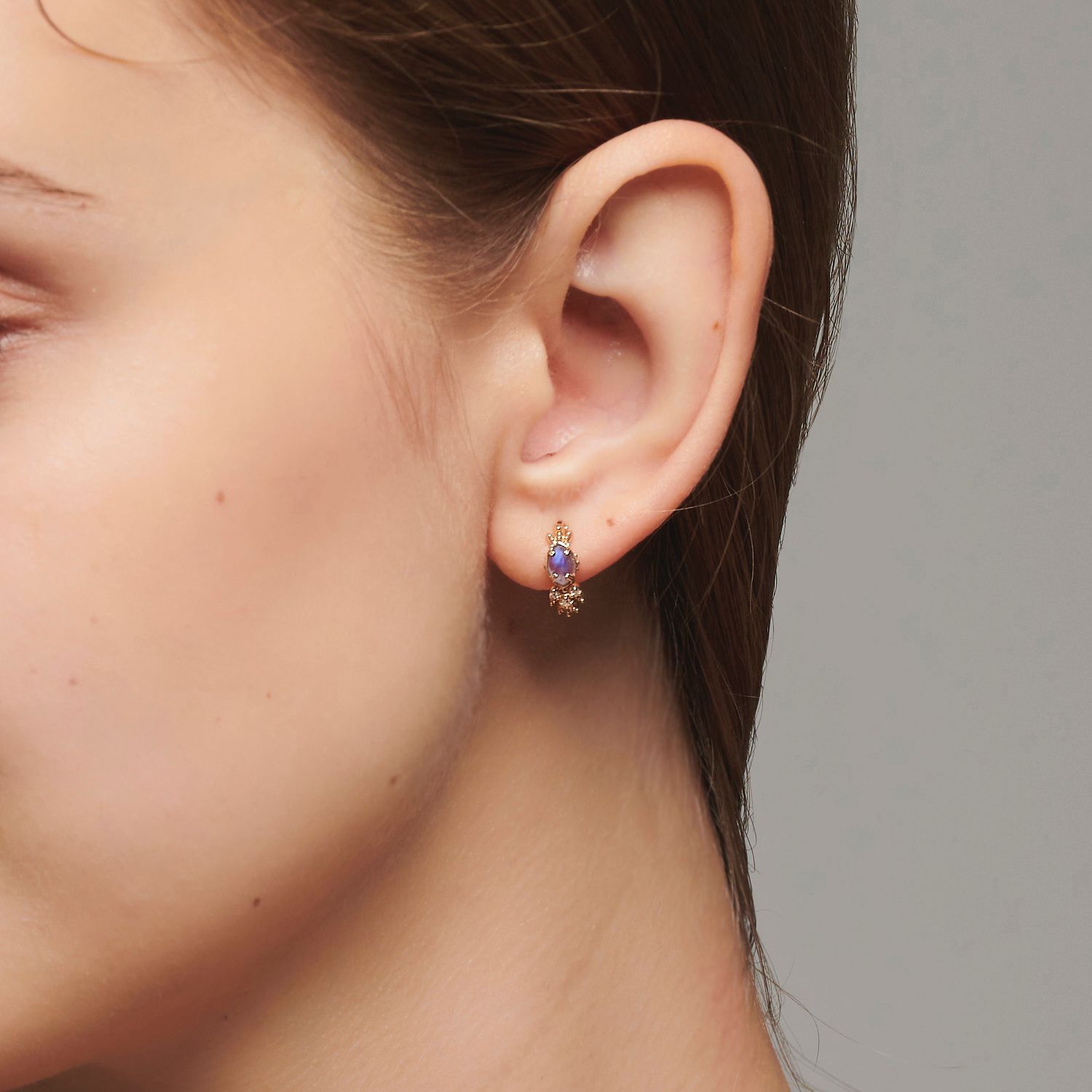 Violette Cordierite Geometric Earrings