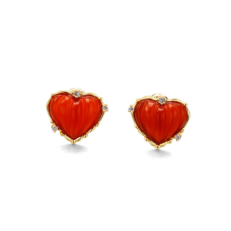 Amour Agate Heart Earrings