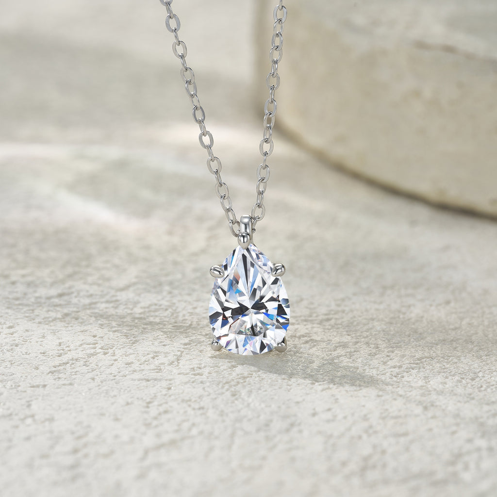 La Poire – Pear-Cut Morganite Pendant Necklace | Gold-Plated Sterling Silver