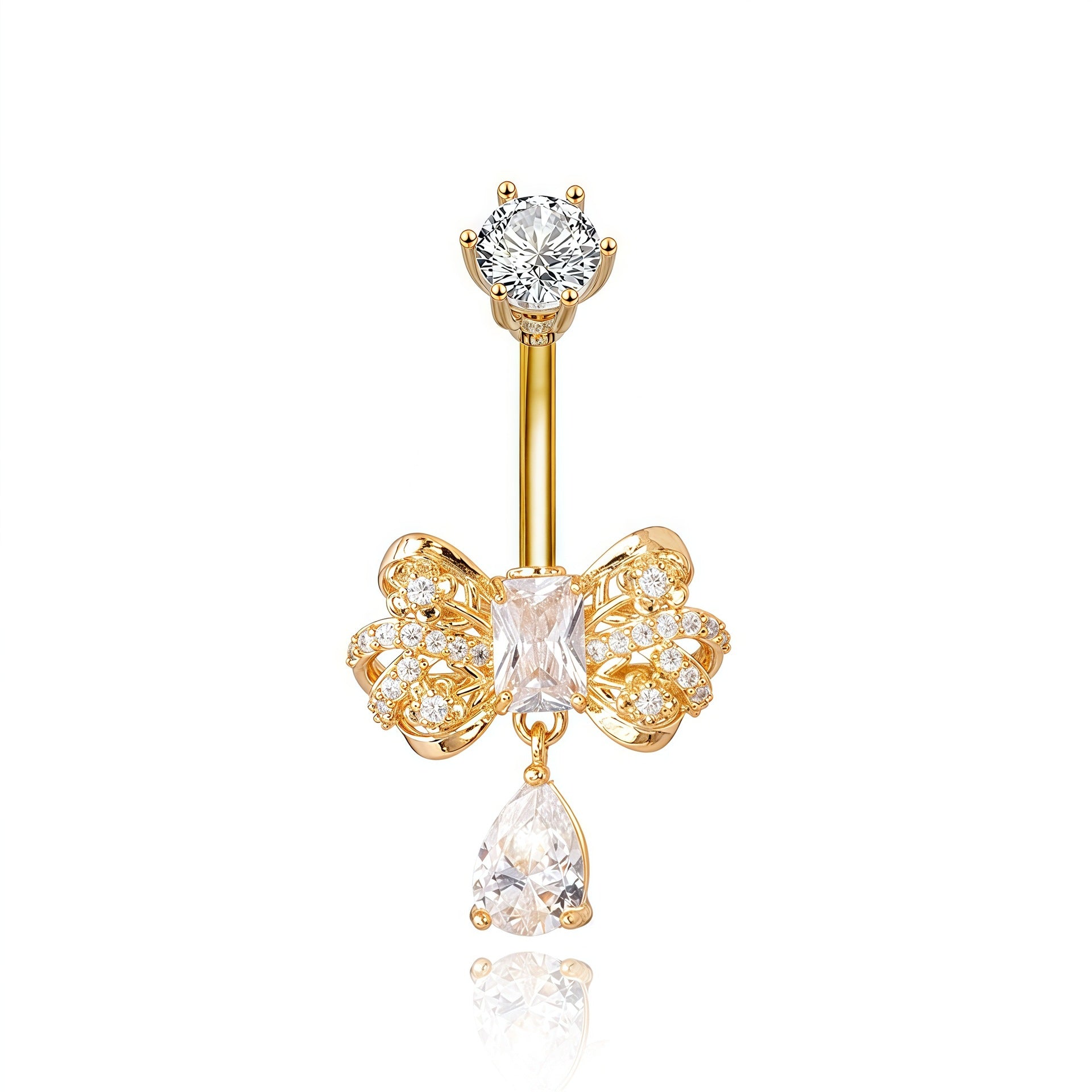 Zircon Butterfly Belly Button Ring — 60 Designs