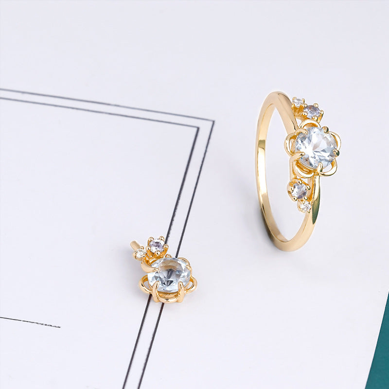 Ciel Topaz Flower Ring
