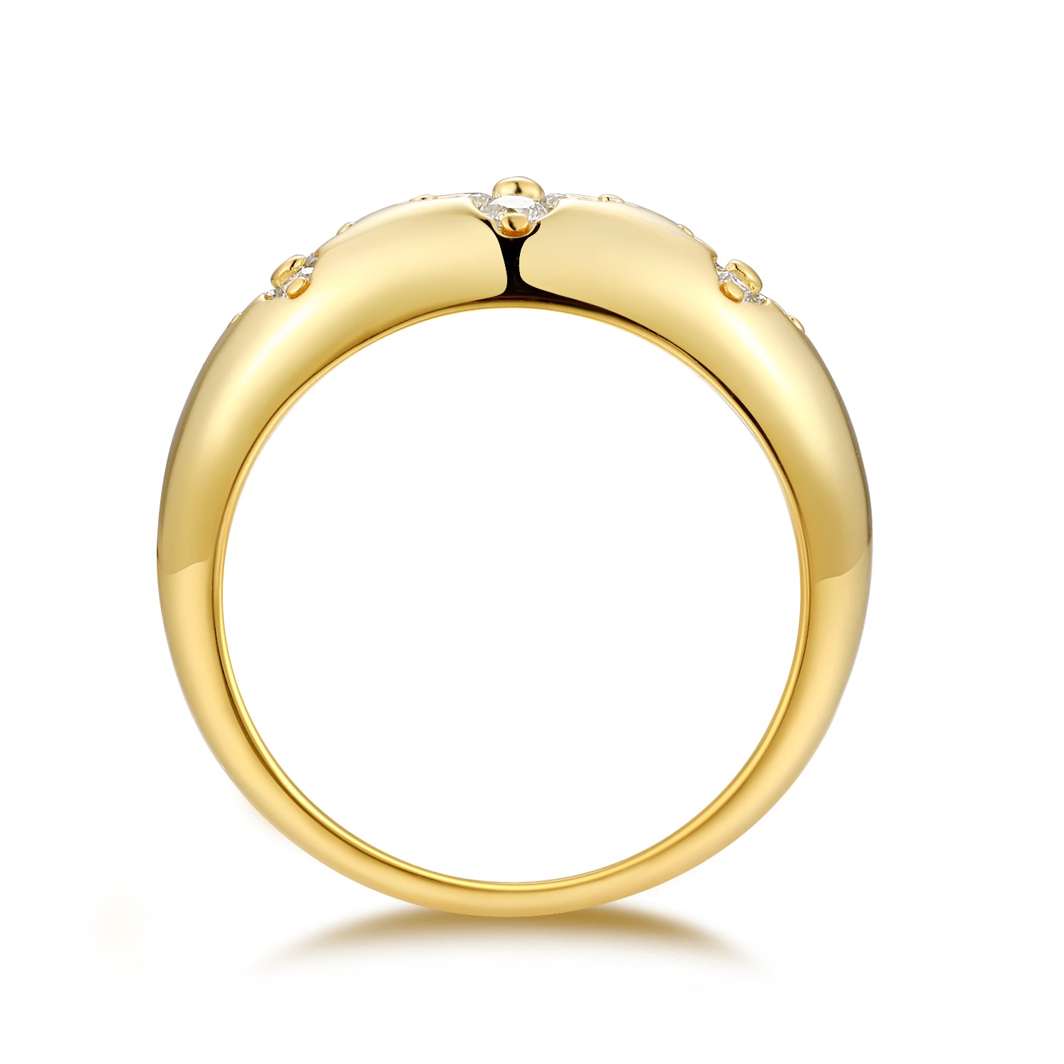 Hyacinth Moissanite Ring – Platinum-Plated Silver | Frosted & Mirror Finish