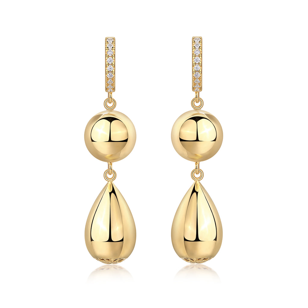 Golden Gourd — Moissanite Stud Earrings Set | S925 Gold-plated Silver