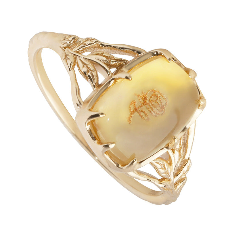 Rose Topaz Ring — S925 Silver with Gemstone Inlay