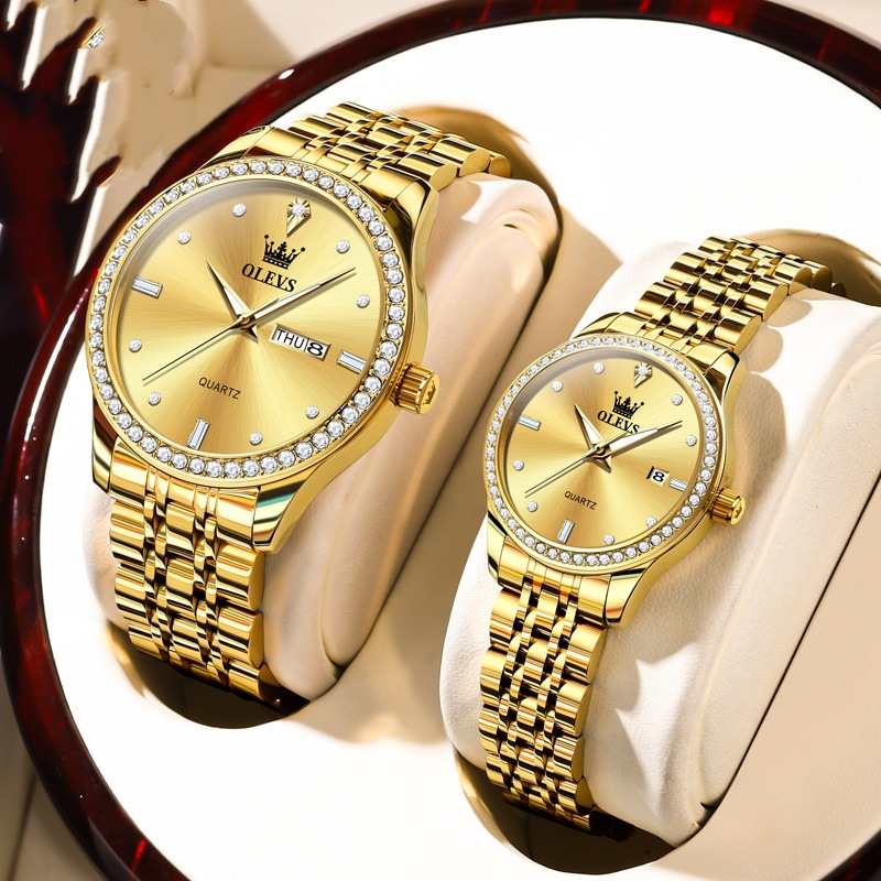 Diamond Lovers Watch Pair — His & Hers Luxury Gift Set