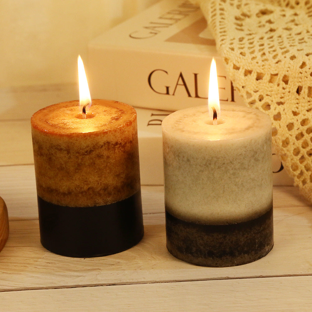 Handmade Retro Cylindrical Candle — Botanical Fragrance Collection