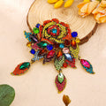 Luxury Diamond Flower Brooch | Full Crystal Rose Pin | 5 Colours